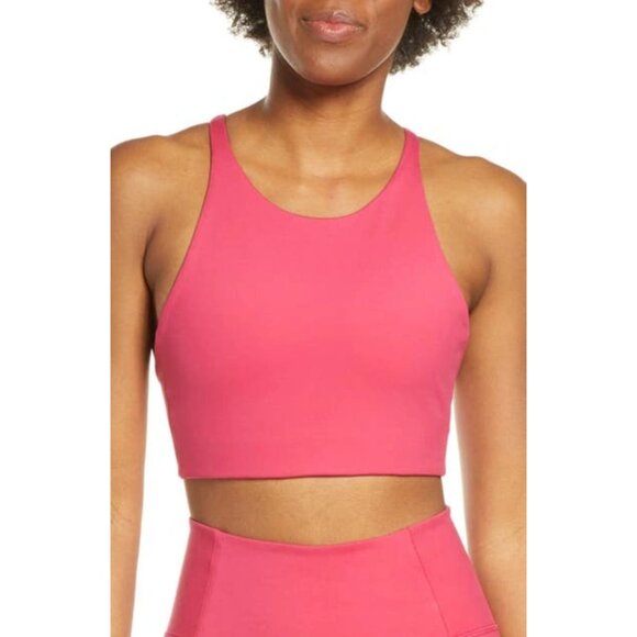 Girlfriend Collective Topanga Pink Sports Bra - Picture 1 of 4